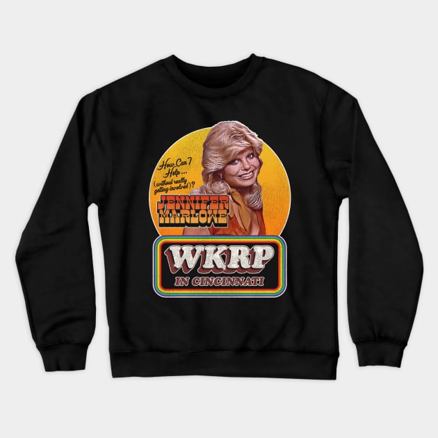 Jennifer Marlowe Receptionist at WKRP in Cincinnati Crewneck Sweatshirt by darklordpug